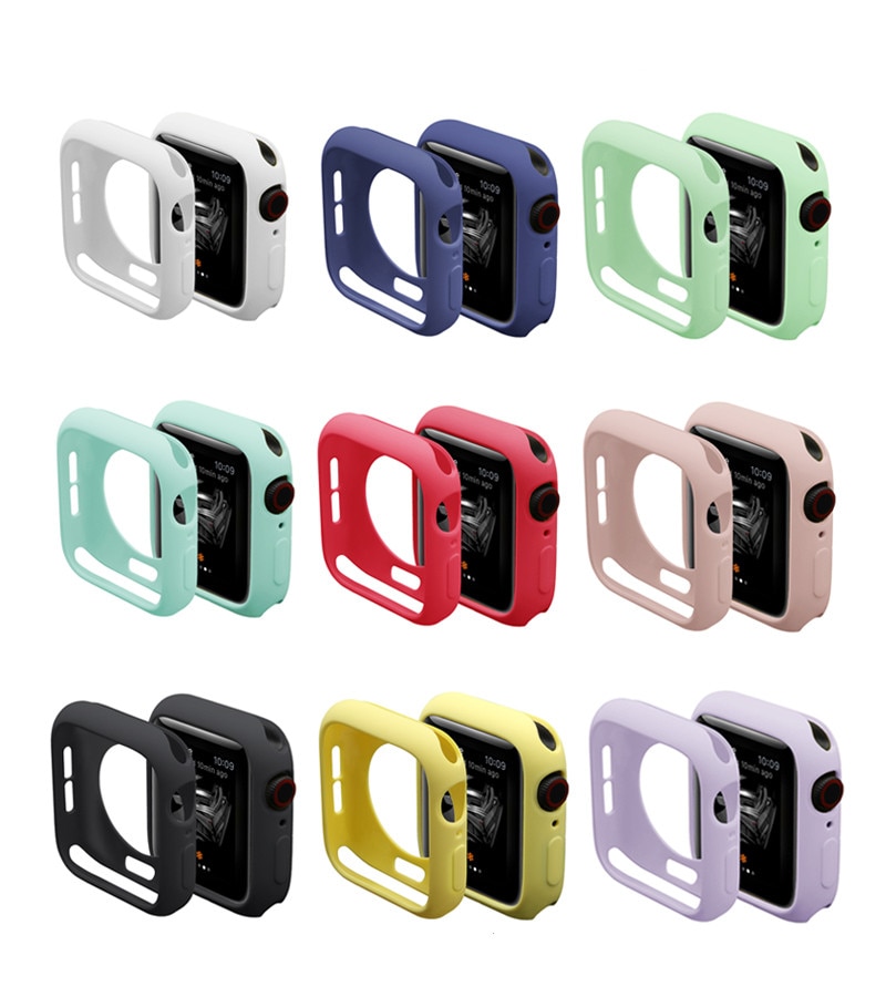 Watch Cover Case for Apple Watch 5/4/3/2/1 40mm 44mm Scratch pinkycolor colorful soft cases For iWatch Series 3 2 42mm 38mm