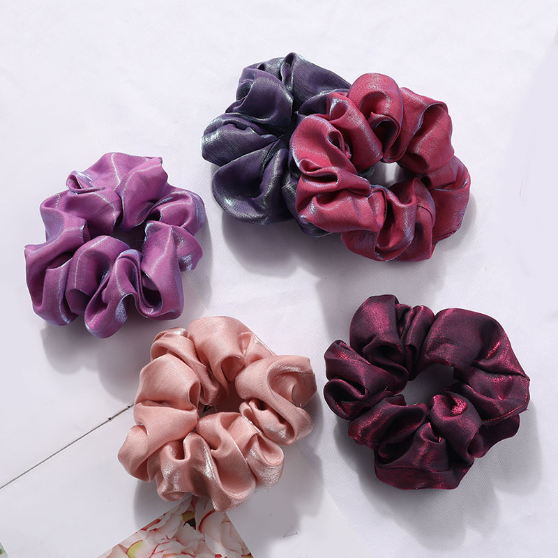 New Solid Color Silk Satin Hair Bands Women's or Girls' Hair Jewelry Hairband Suitable For Women's Ponytail Hair Scrunchies