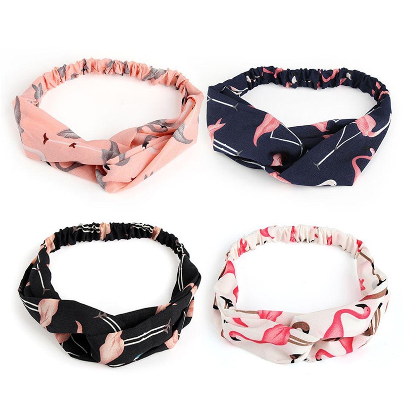 Women Girls Bohemian Hair Bands Print Headbands Cross Knot Turban Bandage Bandanas HeadBands Hair Accessories Scrunchie Headwear