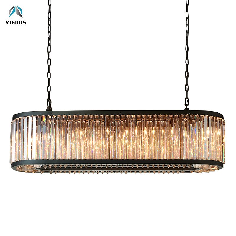 American RH Triangle K9 Crystal Pendant Lamp Suspend Lighting Fixtures Led Pendant Light Straight Hanging Lamp For Dining Room