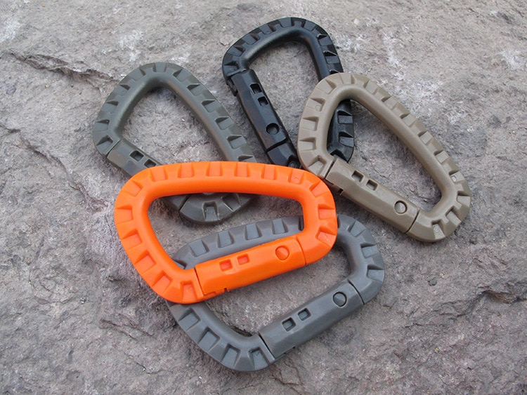 5-piece ITW medium tactical hiking accessories outdoor carabiner trekking Backpack buckle Plastic Carabiner Outdoor safety buck