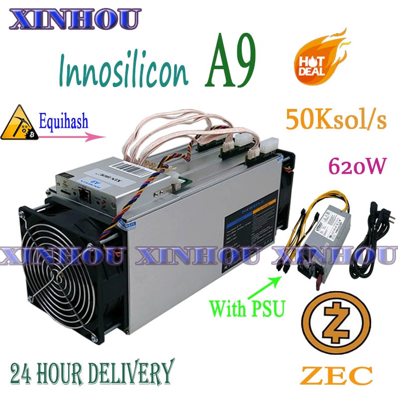 Used Asic Miner Innosilicon A9 ZMaster 50k sol/s With 750w PSU Equihash Zcash ZEC ZCL BTG mining Better Than Antminer Z9 Z9 mini