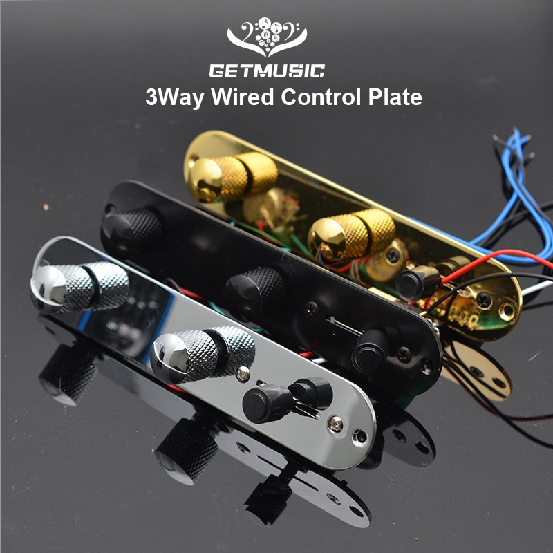 Chrome/Gold/Black 3 Way Wired Loaded Prewired Control Plate Harness Switch Knobs for TL Tele Telecaster Guitar Parts