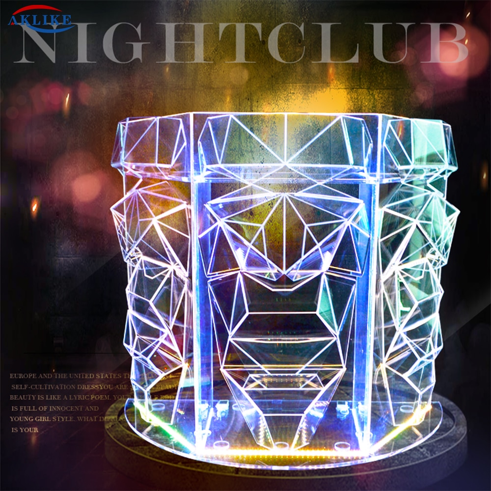 Acrylic A Bar Table The Discs Dj mixer LED Light Pioneer AKLIKE Controller  Dj Stand Console Table Colorful Lighting Counter