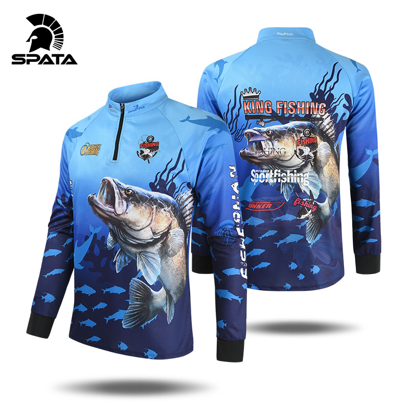 2021 SPATA New Fishing Shirts Anti-UV Summer Fishing Jerseys Sunscreen Breathable Moisture-Wicking Quick Dry Fishing Clothing