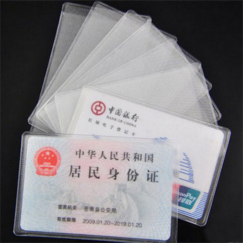 10pcs Transparent Frosted PVC Business ID Cards Note Covers Holder Cases Travel Ticket Holders Waterproof Protect Bags