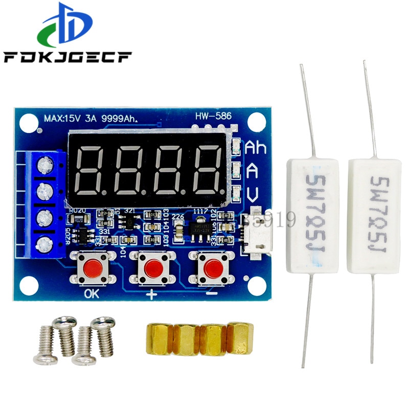 ZB2L3 Battery Tester LED Digital Display 18650 Lithium Battery Power Supply Test Resistance Lead-acid Capacity Discharge Meter