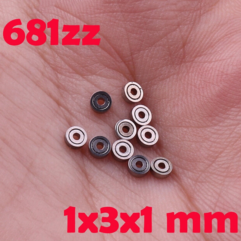 10pcs 681ZZ Miniature Industrial Mini Ball Bearings Metal Drive Open Micro Motors Bearing 1x3x1mm