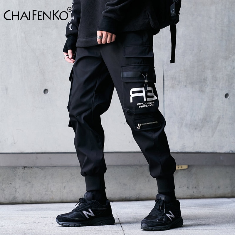 CHAIFENKO Hip Hop Cargo Pants Men Fashion Harajuku Harem Pant Black Streetwear Joggers Sweatpant Multi-Pocket Casual Mens Pants