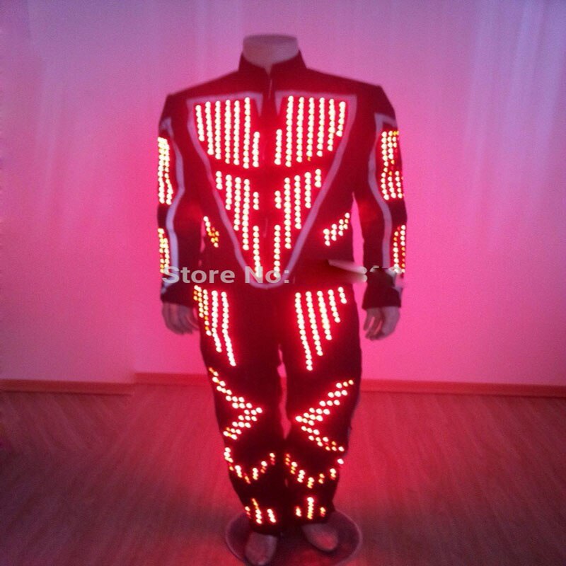 mens light up LED tron costume led light costume performance wear Free shipping