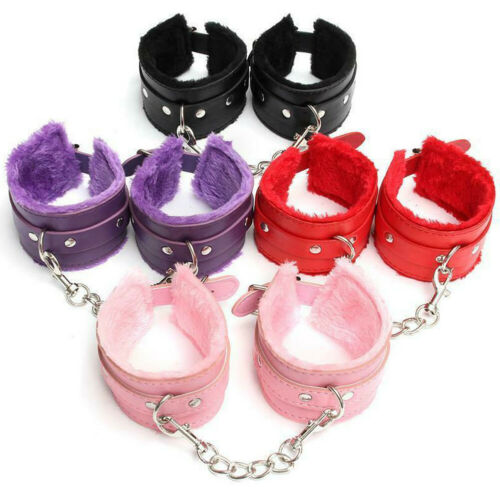 New PU Leather Wrist Handcuffs Ankle Shackles Adjustable Restraint Sex Lingerie Cuff Belt Exotic Accessories