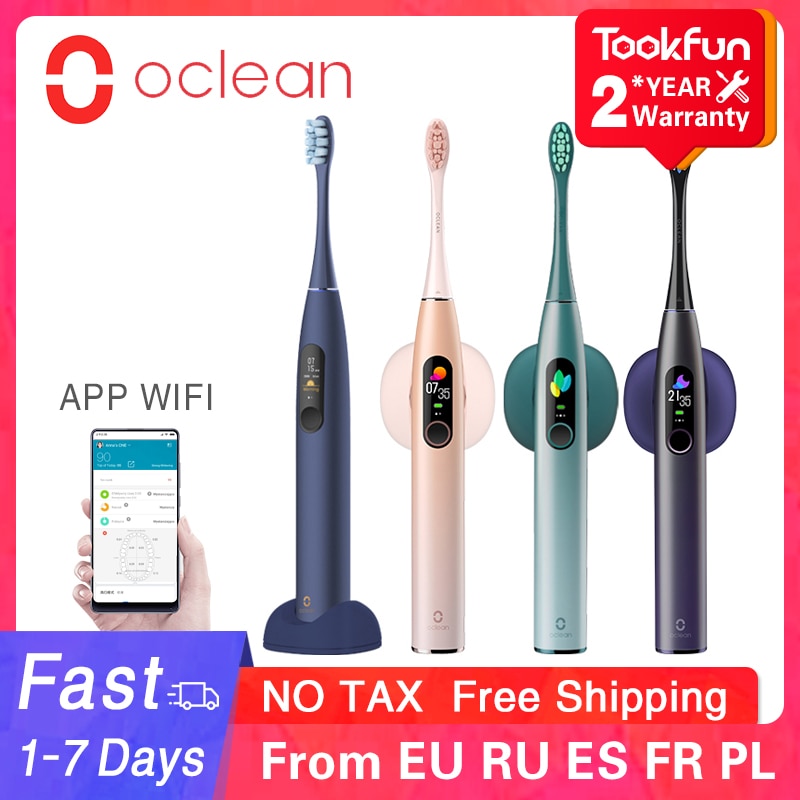 Oclean X Pro Sonic Electric Toothbrush Whitening Teeth vibrator Wireless Brush 40 days Ultrasonic Cleaner Smart APP WIFI Check