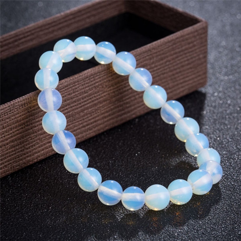 Dia 8mm Natural Stone Beads Moonstone Gravel Buddha Bracelets Mens Women Meditation Braclet Jewelry