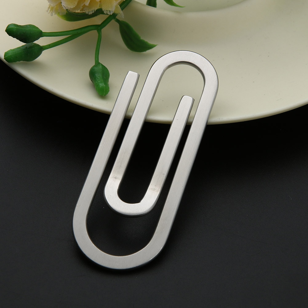 Stainless Steel Metal Money Clips Men Paper Clip Holder Folder Credit Card Portfolio Money Holder Silver Clip