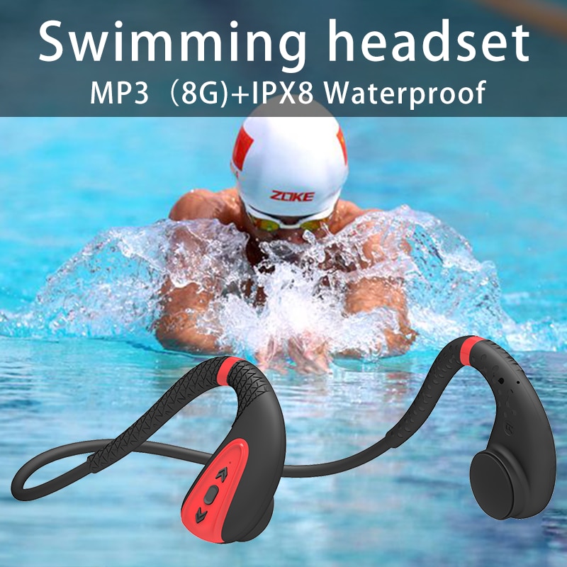 Wireless Bluetooth 5.0 Earphones Outdoor Bone Conduction Headset Swimming Painless and Waterproof Suitable for Xiaomi Huawei
