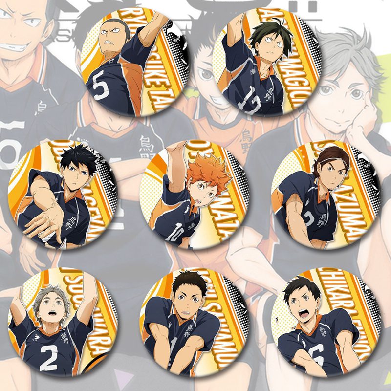 1pcs Manga Haikyuu!! Cosplay Badges Brooch Pins 58mm Japan Anime Collection Badge For Backpacks Clothes