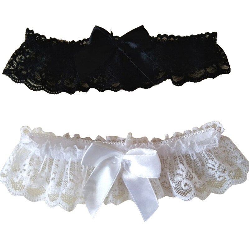 1Pcs Women Girls Lace Floral Bridal Lingerie Bowknot Wedding Party Cosplay Leg Garter Belt Suspender Black/White