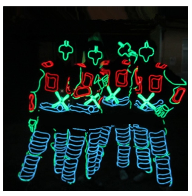 Luminous Led EL Wire Dance Wear Fiber Optic Clothes Party LED Tron Dance Stage Performance Costumes Clothing Costume