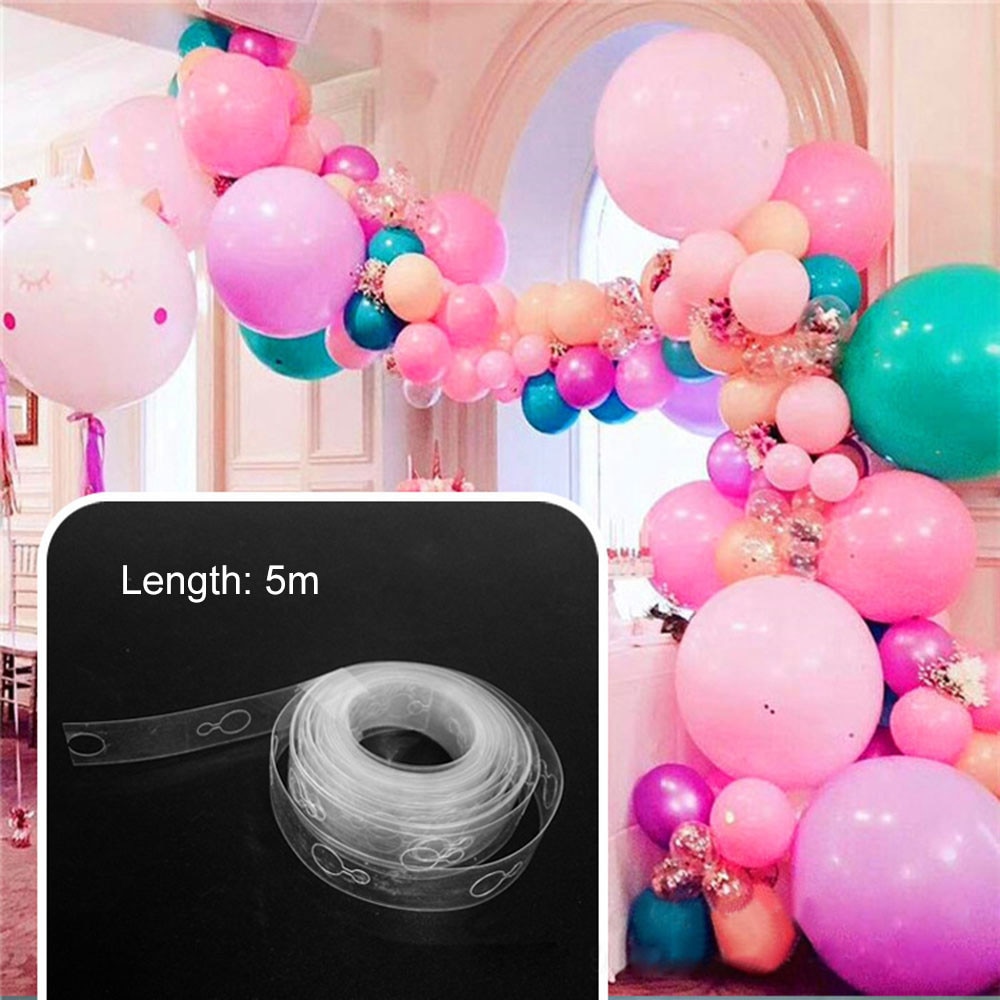 5m/roll Balloon Chain Tape Arch Connect Strip for Wedding Birthday Christmas Party Decor Home Decoration Accessories