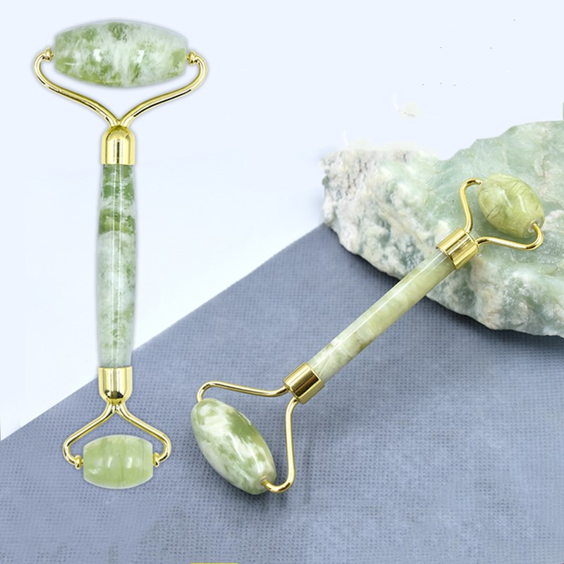 New Face Massage Roller Double Heads Jade Stone Skin Relaxation Slimming Facial Lift Hands Body Beauty Health Skin Care Tools