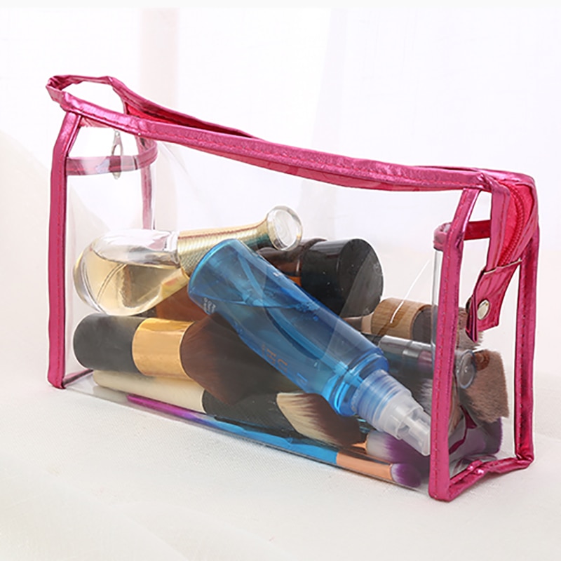 1 Pc Transparent Travel Cosmetic Bag Traveling Portable Waterproof Handbag Women Storage Bags Wash