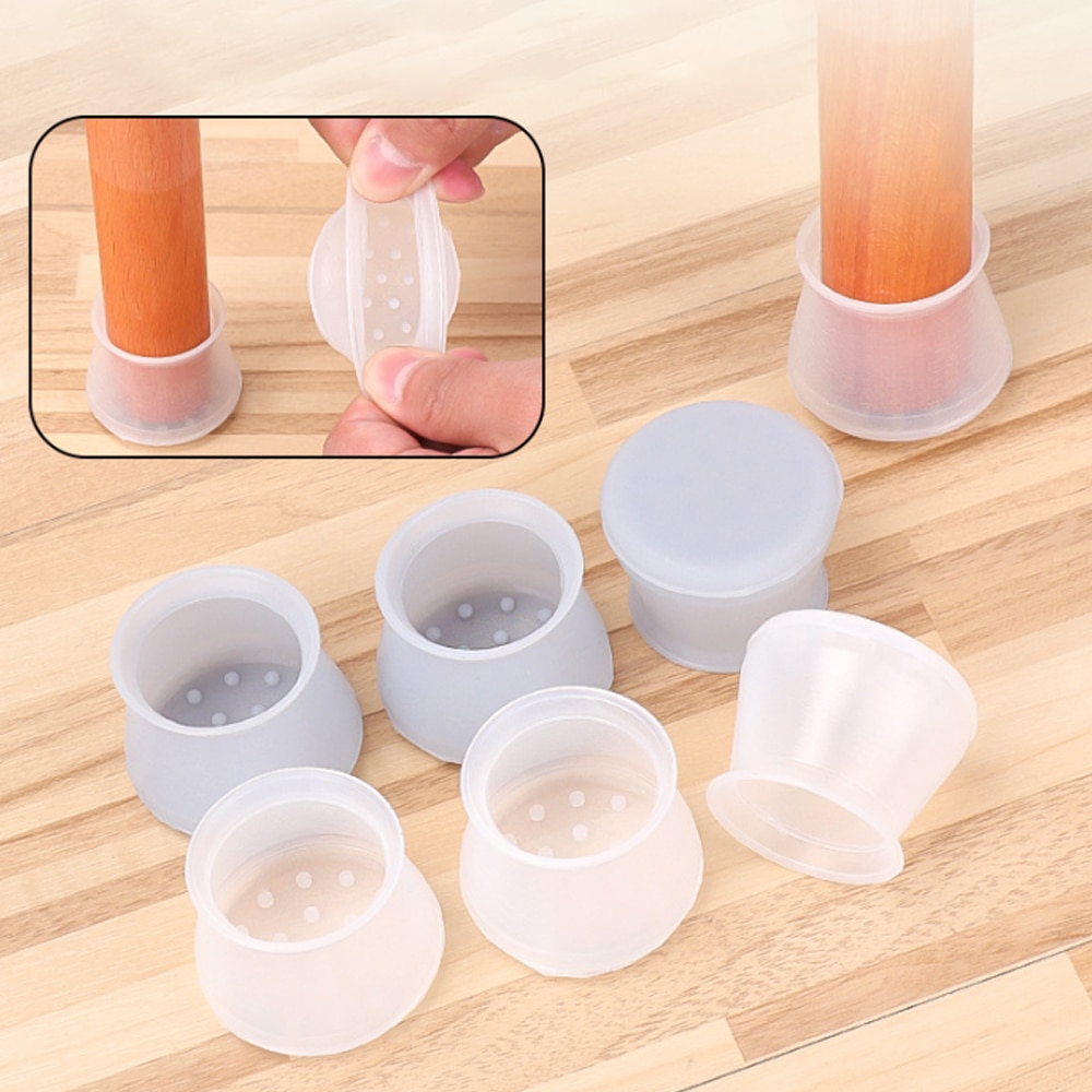 1/4/8PCs Table Chair Leg Mat Silicone Non-slip Table Chair Leg Caps Foot Protection Bottom Cover Pads Wood Floor Protectors