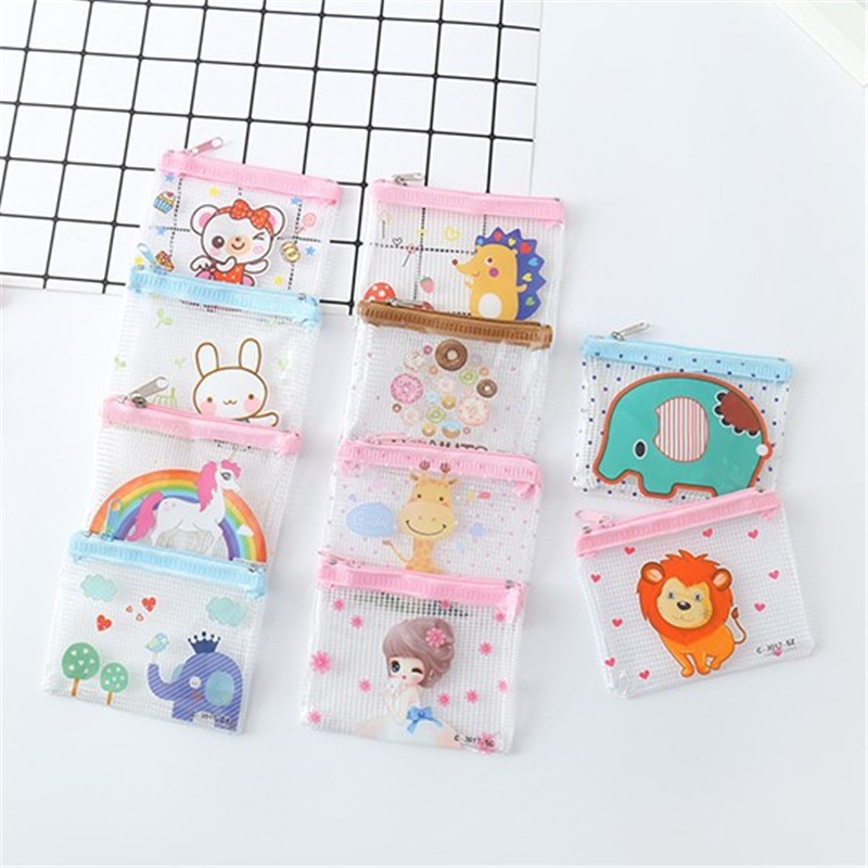 New Women PVC Coin Purses Small Coin Wallet Lady Fashion Cartoon Animal Pattern Cartoon Dollar Money Bag Mini Wallet