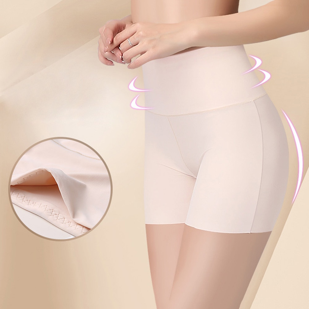 Women Comfortably Anti-Friction Safety Shorts Seamless Nylon Mid Waist Panties Seamless Boyshorts Pants Girls Slimming Underwear