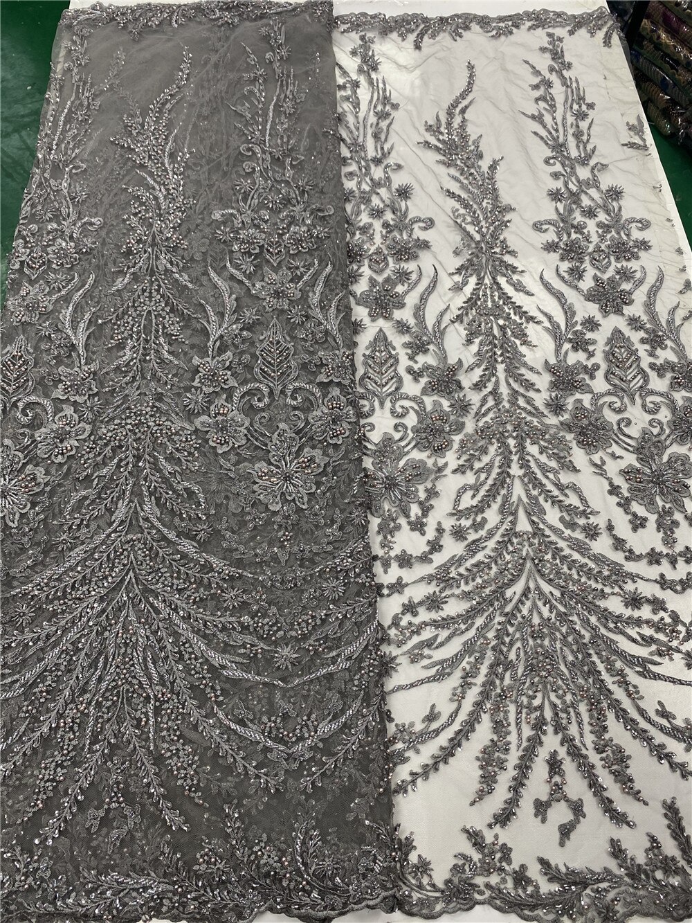 French Handmade Beaded Lace Fabric 2020 High Quality African Lace Fabric Nigerian Embroidery Tulle Lace Fabrics Sewing YA3218B-8