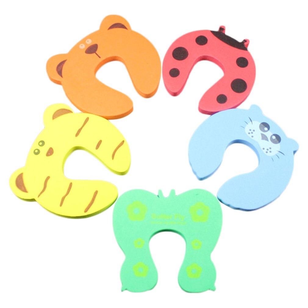 Cartoon Animals Door Stopper Drawers Cupboard Safety Lock Clamp EVA Foam Finger Pinch Guard Children Security Protector