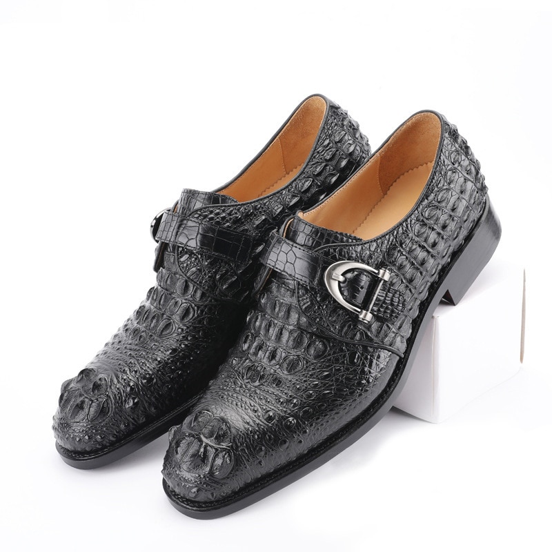 Thailand Siamese crocodile Skin leather oxford mens dress shoes for office men's business formal chaussure homme free shipping