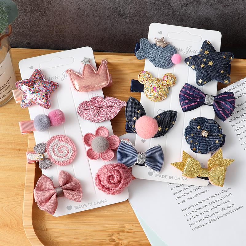 8Pcs hair clip set Girl Cute Hair bands Hair Accessories Bow Flower animal headwear Hairpins cartoon hair band Hairpin Headdress