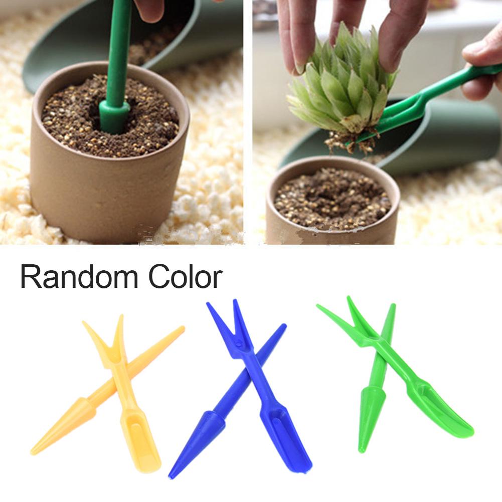 2Pcs Gardening Tools Set Miniature Shovel Brush Widger Succulent Planting Helper Succulent potting tools soil digging loosening