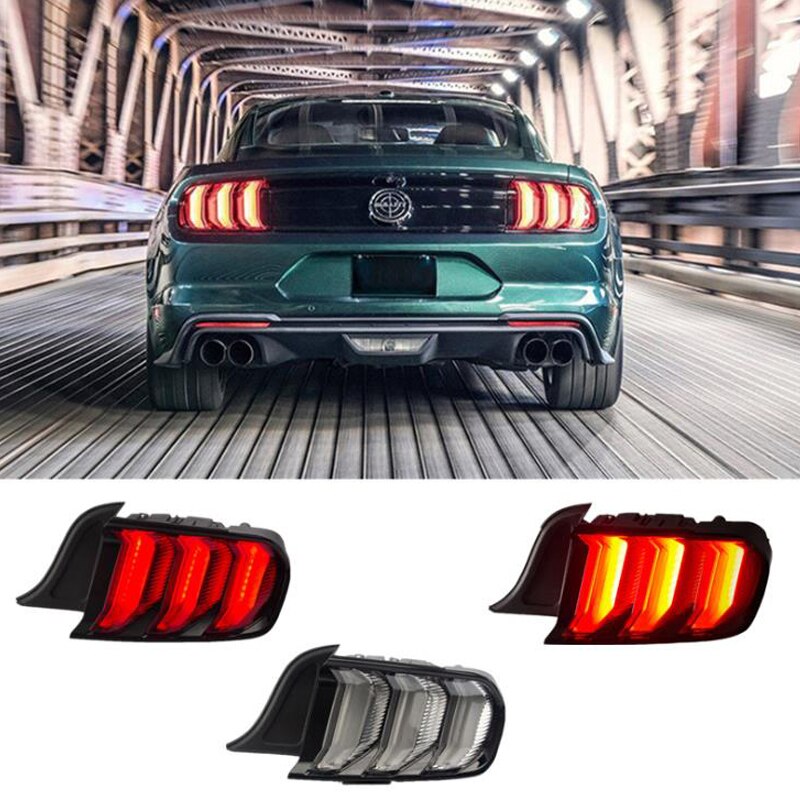 LED Taillight Assembly for Ford Mustang 2015-2019 Car Accessories Five-mode Streamer Steering Modified Tail Light Signal Light