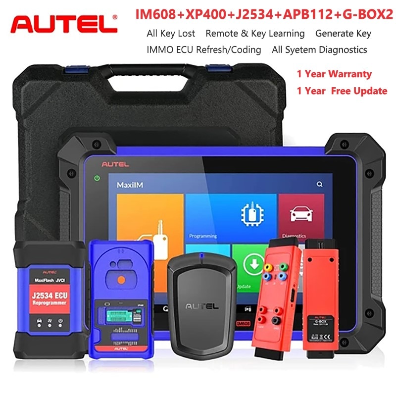 Autel MaxiIM IM608 All Key Programming Tool & Autel APB112 Smart Key Simulator & G-BOX2