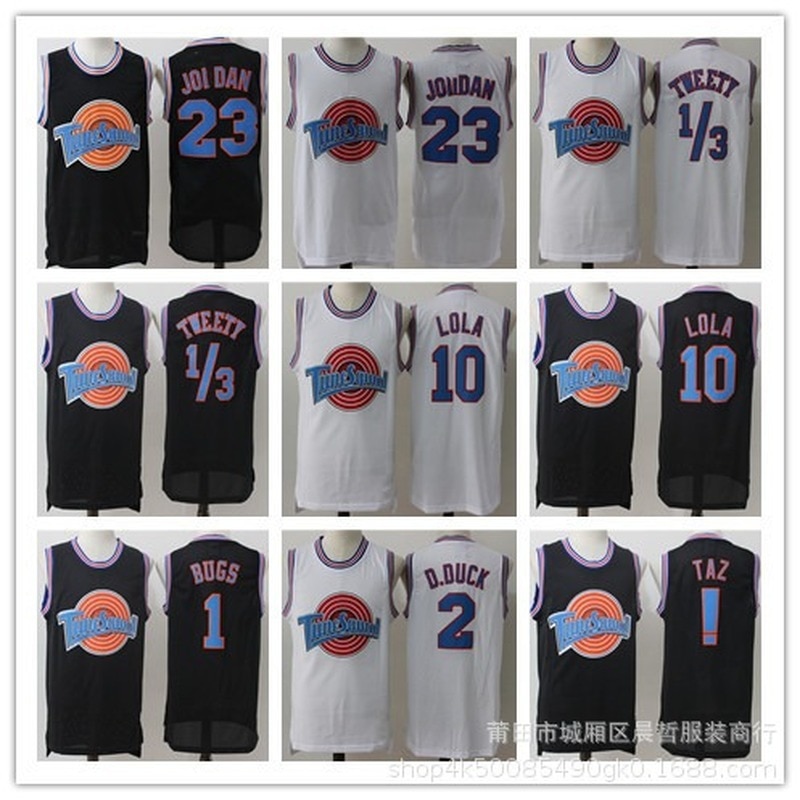 Movie Cosplay Costumes Space-Jam Tune-Squad #23 #1 BUGS #10 LOLA #22 Murray Bunny Basketball Jersey Stitched Number