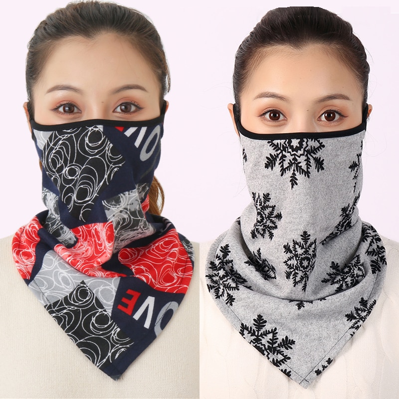 2021 New Women Winter Scarves Cotton Feeling Mask Man Neck Scarf Rings Headband Soft Warm Face Scarfs Masks