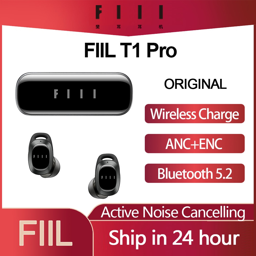 Original FIIL T1 Pro T1 Lite TWS True Wireless Earbuds Active Noice Cancelling Headset Bluetooth 5.2 Earphone IPX5 Waterproof
