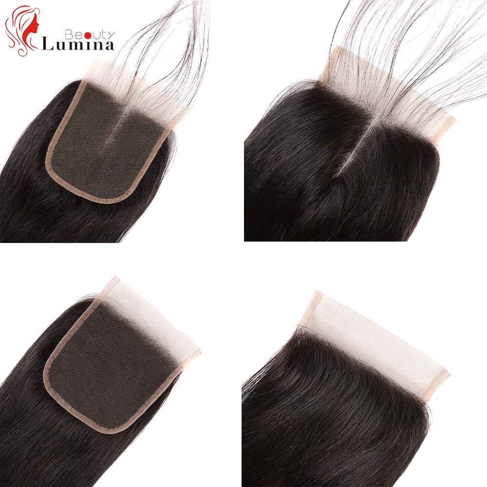 Straight Lace Closure Pre Plucked With Baby Hair Natural Hairline Brazilian Remy Human Hair 4x4 Closure Hair Light Brown or HD