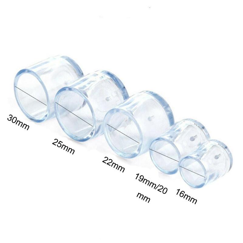 4pcs Table Chair Leg Caps For Home Furniture Foot Protection Non-slip Transparent PVC Covers Hole Plugs