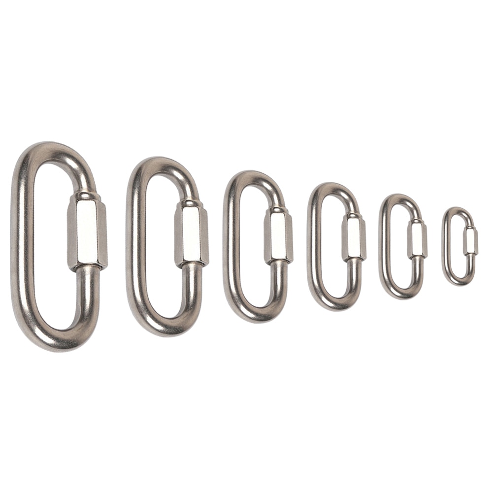 Quick Links Climbing Carabiner Snap Hook Connecting Buckle Stainless Steel Chain for Family Outdoor Camping Accessories