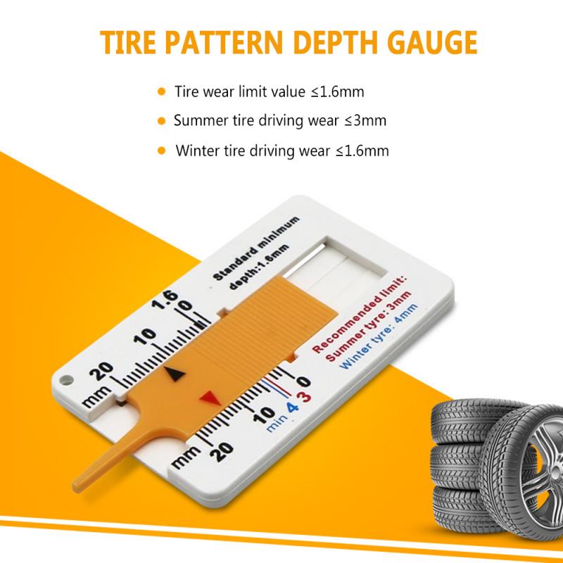 0~20mm Auto Car Tyre Tread Depthometer Depth Indicator Gauge Gage Measure Plastic Tire Pattern Depth Ruler
