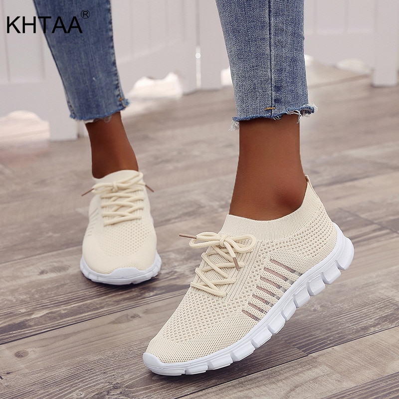 Woman Sneakers Breathable Light Women's Footwear 2021 Vulcanized Shoes Lace Up Comfort Flats Walking Shoes Casual Female