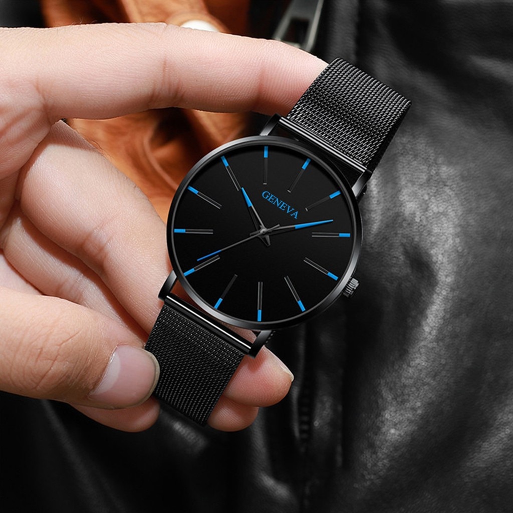 Men Watches 2020 Luxury Ultra Thin Stainless Steel Mesh Watch Women Analog Quartz Watch Relogio Masculino Men Wristwatch Clock
