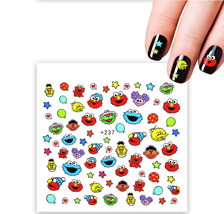 1 sheet DIY Nail Art Water Transfer Stickers star Birds turkey slider adhesive Watermark Decals Women Beauty Wedding Nails