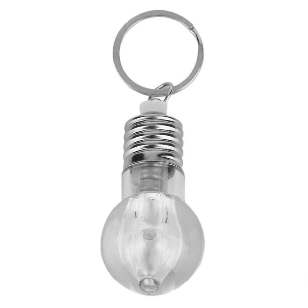 1PCS Creative Colorful Changing LED Flashlight Light Mini Bulb Lamp Key Chain Ring Keychain Clear Lamp Torch Keyring Wholesale