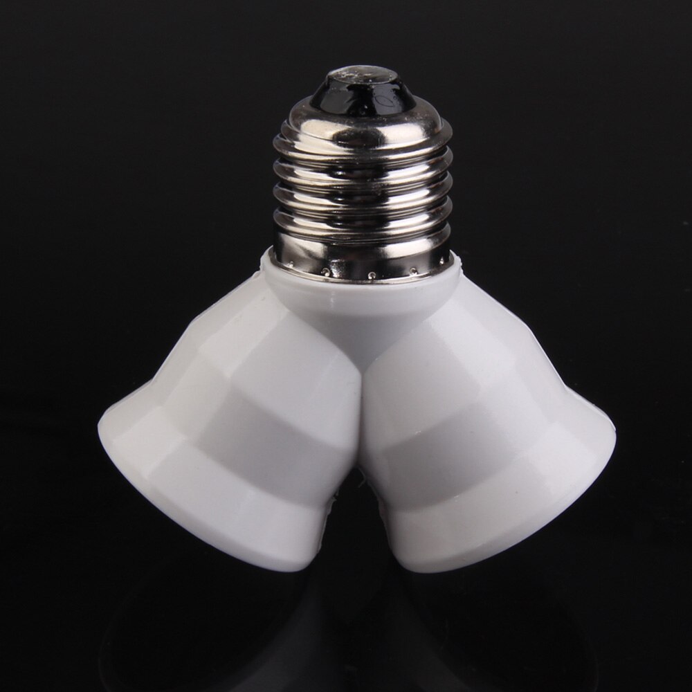 1Pcs White Color E27 Base Light Lamp Bulb Socket E27 To 2 E27 Splitter Adapter Converter Socket Conversion Light Bulb