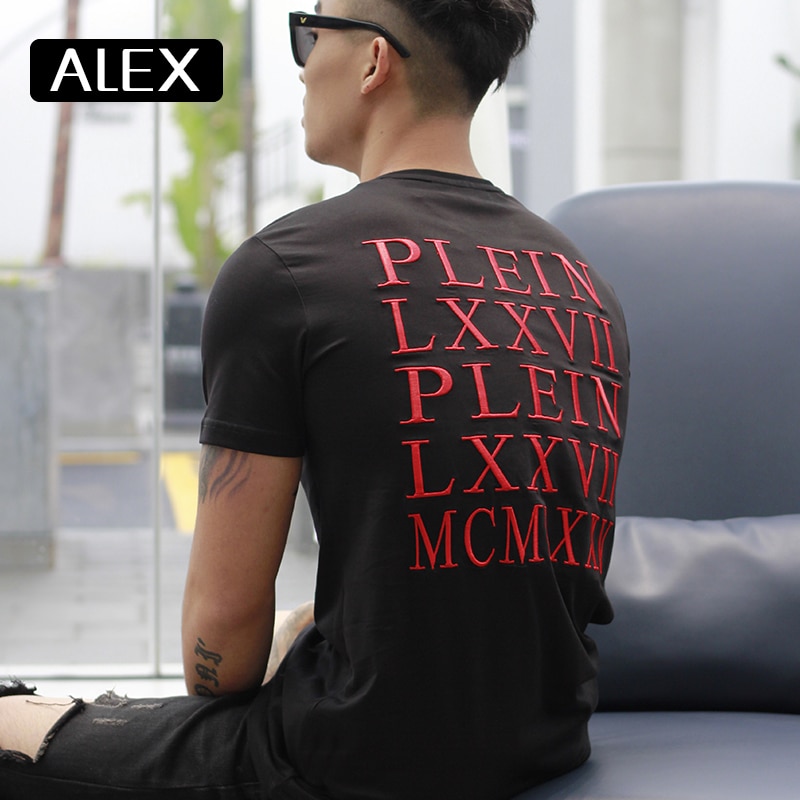 Alex Plein t shirt men summer casual cotton embroidery black streetwear cotton tshirt men cotton funny men clothing 2020fashion