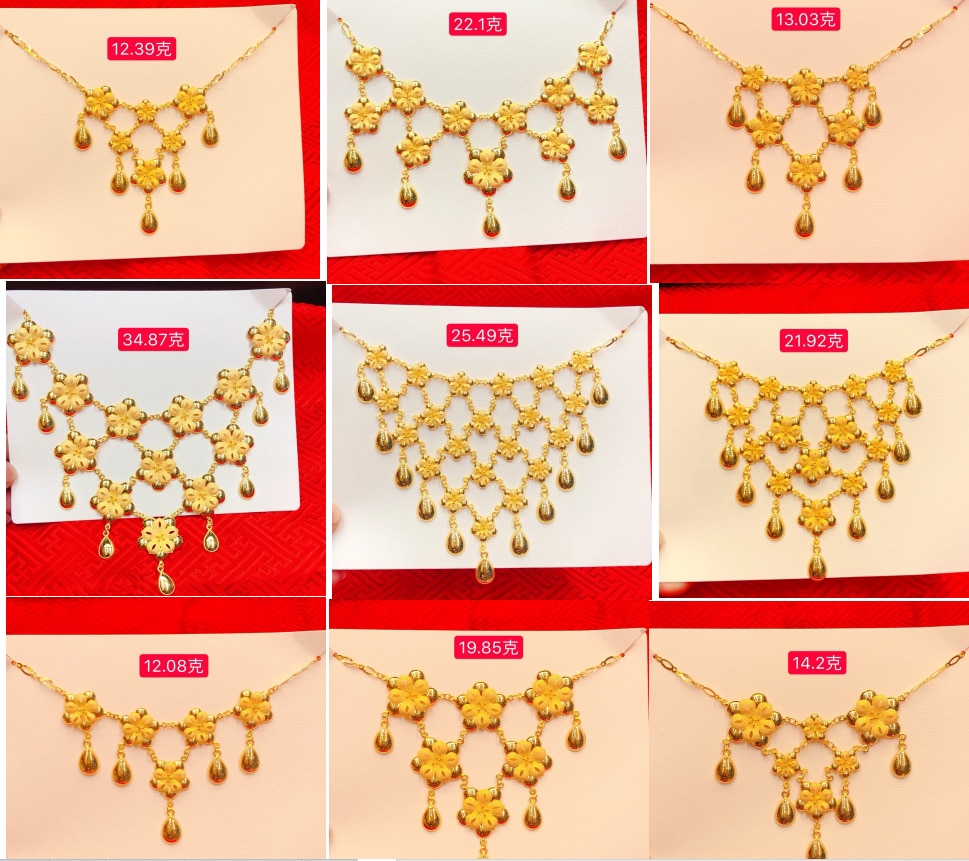 HX 24K Pure Gold Necklace Real AU 999 Solid Gold Chain Brightly Simple Upscale Trendy Classic Fine Jewelry Hot Sell New 2020