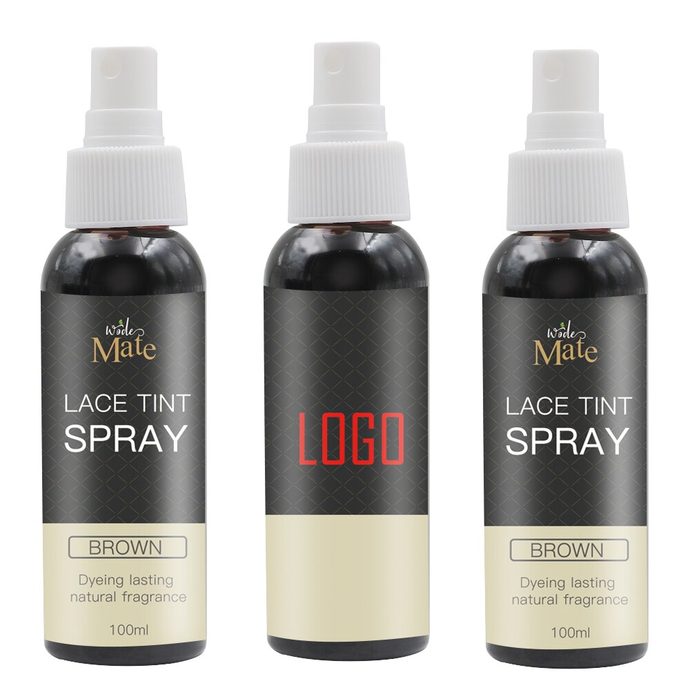 100ml Lace Tint Spray Custom logo Private label for lace closure frontal Wigs and Dark Brown Middle Brown Light Brown